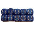 22mm Pearl Spot Dice - Pack of 10 Blue